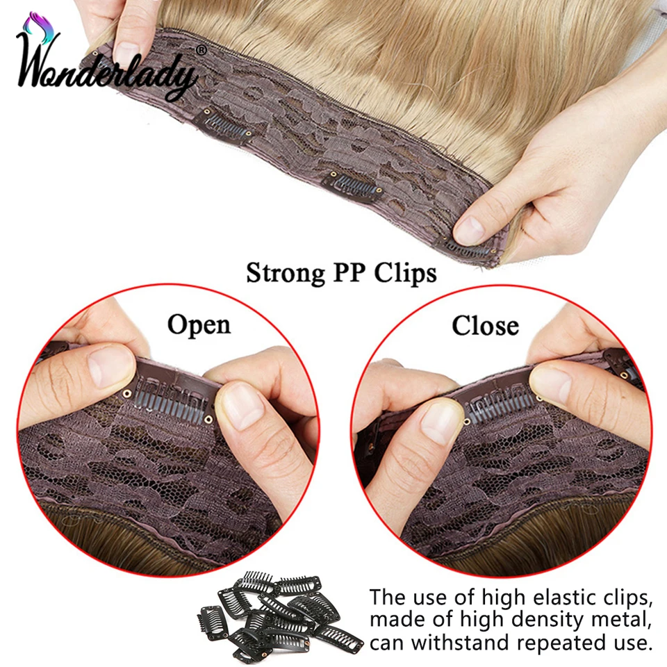 WonderLady наращивание волос на клипсе 22 дюйма 25 цветов Омбре синтетические вьющиеся