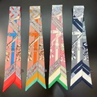 Весенний дизайнерский пояс 2021, цепочка на пояс, узкий шарф, Женская Роскошная брендовая сумка, шарфы на шею, шелковый шарф для Женский платок, повязка на голову