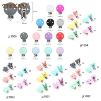 tyry hu pacifier clips 100 pc baby pacifier chain clips holder cartoon dummy food grade silicone teething child toy diy