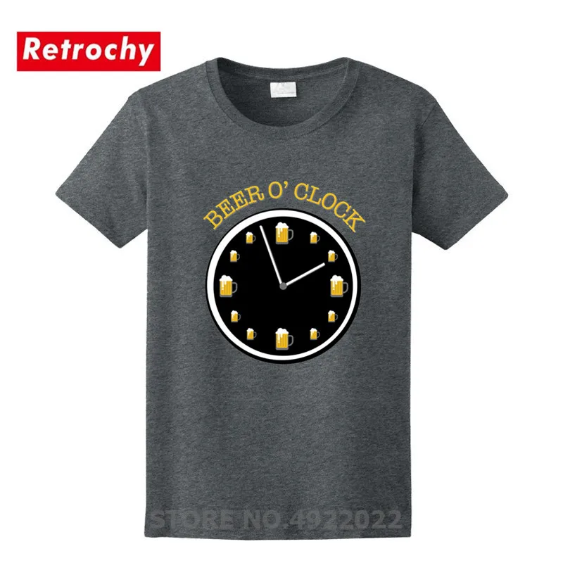 Забавное пиво часы футболка Мужская одежда крутые мужские футболки для кемпинга