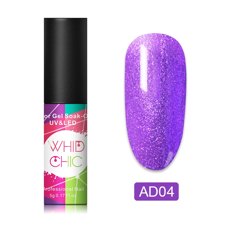WHID CHICL 1 флакон 5 мл УФ-гель для ногтей красочный блеск сверкающий блестки долговечный УФ-гель для ногтей - Цвет: AD04