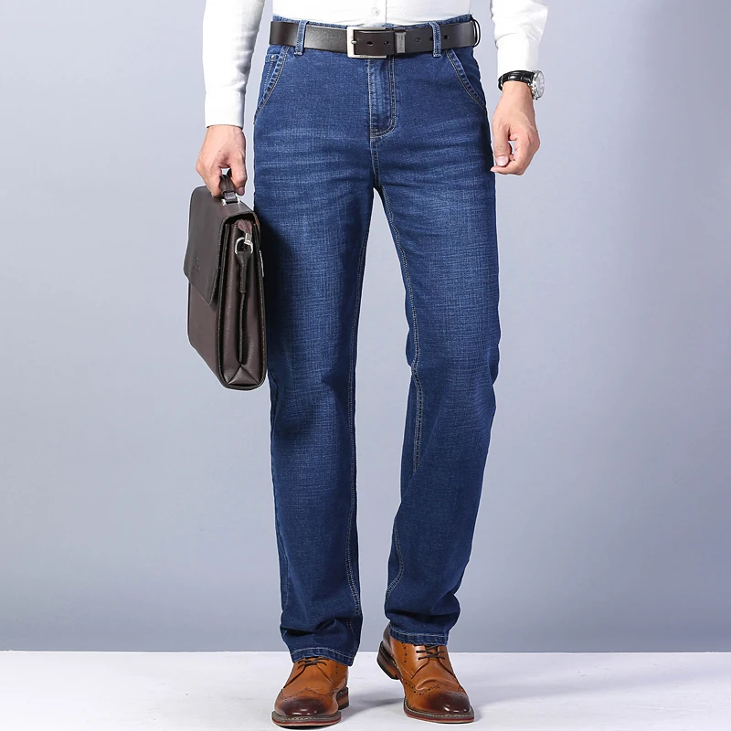 

HENCHIRY мужские джинсы для интервью деловые повседневные брюки до щиколотки моющиеся тонкие дышащие тонкие простые модные прямые брюки