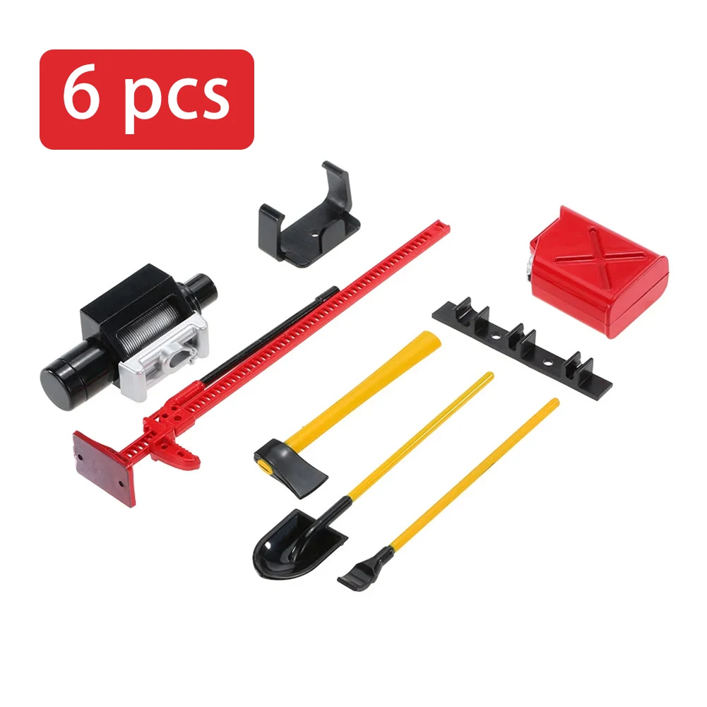 

6PCS RC Cars Simulation Parts Set Shovel Oil Box For AUSTAR 10008 RC Decor Kit RC Accessories For 1:10 RC Rock Crawlers