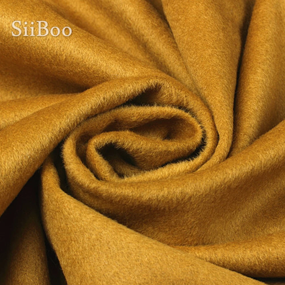 Роскошный золотой цвет приятная для кожи кашемировая смесь шерсти ткань женщин