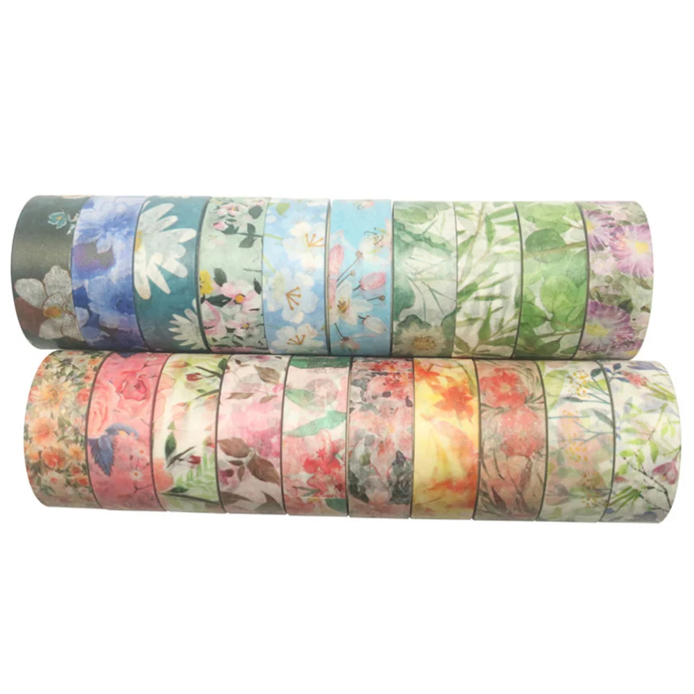 

10pcs Fresh Flower DIY Scrapbook Sticker Diary Paper Tapes DIY Craft Beautiful Printed Paper Tape (Random Color, Random Style)