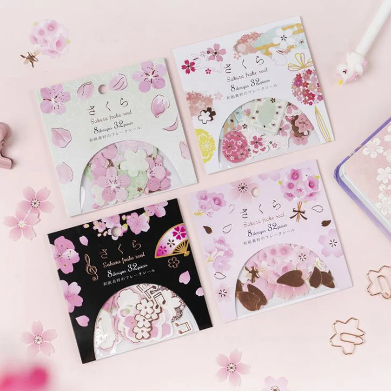 32 шт./упак. прекрасный вишневый цвет Сакура пуля журнал Декоративные