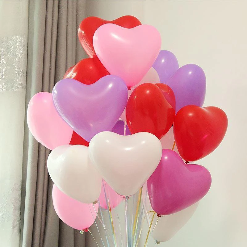 

20pcs 12 inch Pink White Red Love Heart Latex Balloons Wedding Valentines Day Romantic Decoration Globos Birthday Party Ballon