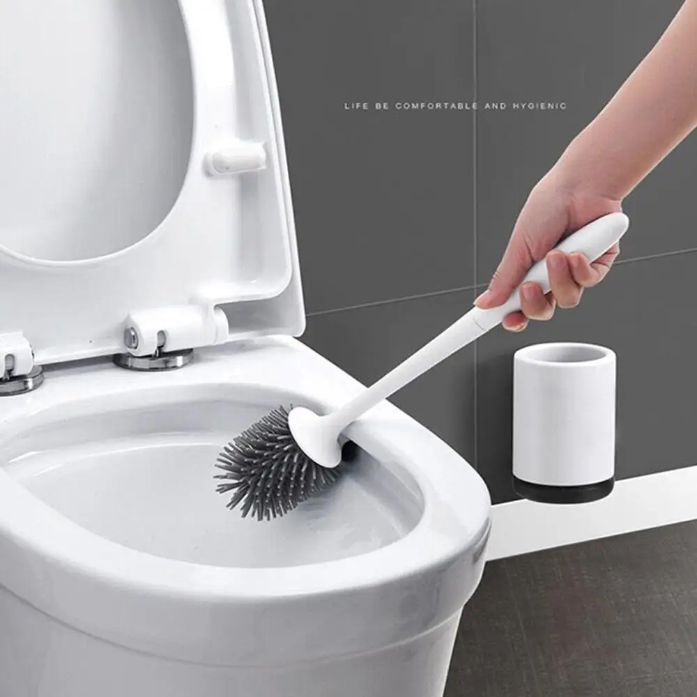 

Soft Toilet Brush High Holder Stand Guard Long Handle Bathroom Cleaning Tool closet bowl brushes &jw