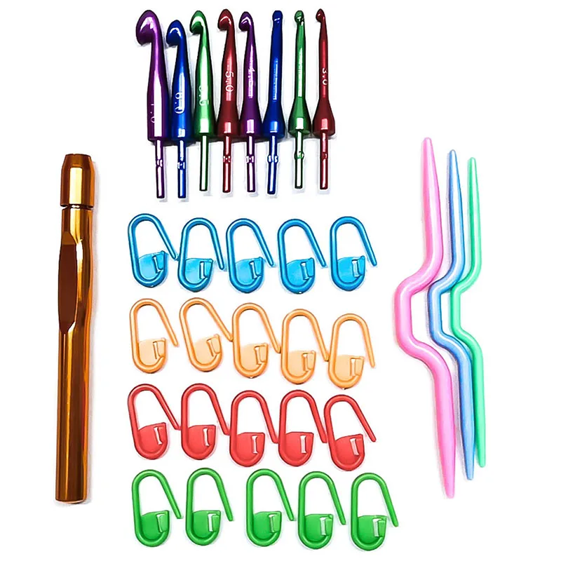 

1Set DIY Crochet Hooks Needles Knitting Craft Case Crochet Replaceable Needle set Weaving Tools Sewing Tools