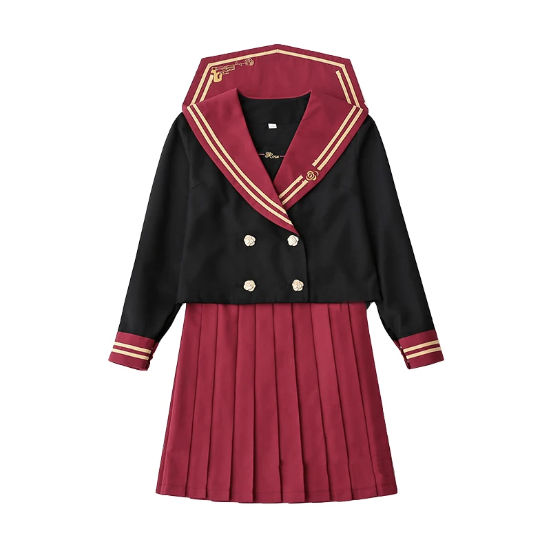 

Rose Killer Orthodox JK uniform 2021 New Fashion Female Sailor Suit Japanese Soft Girl Pleated Skirt College Style Suit
