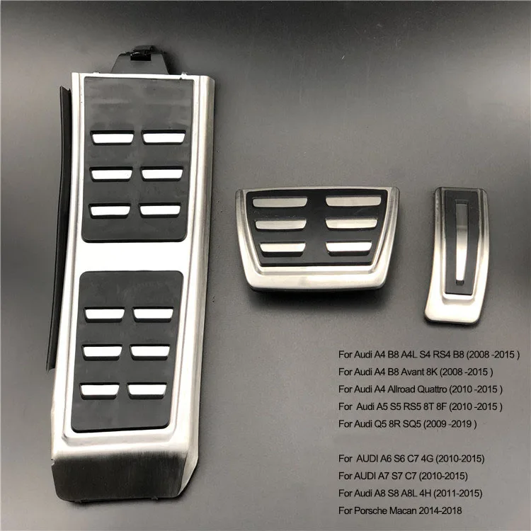 AT 3pcs Автомобильная педаль для Volkswagen Touareg Golf 7 Tiguan POLO/Seat Leon/Skoda Kodiaq Rapid/Porsche Cayenne Macan/Audi A3 A4 A5 A6 A7 Q3 Q7 - Название цвета: AT 3pcs