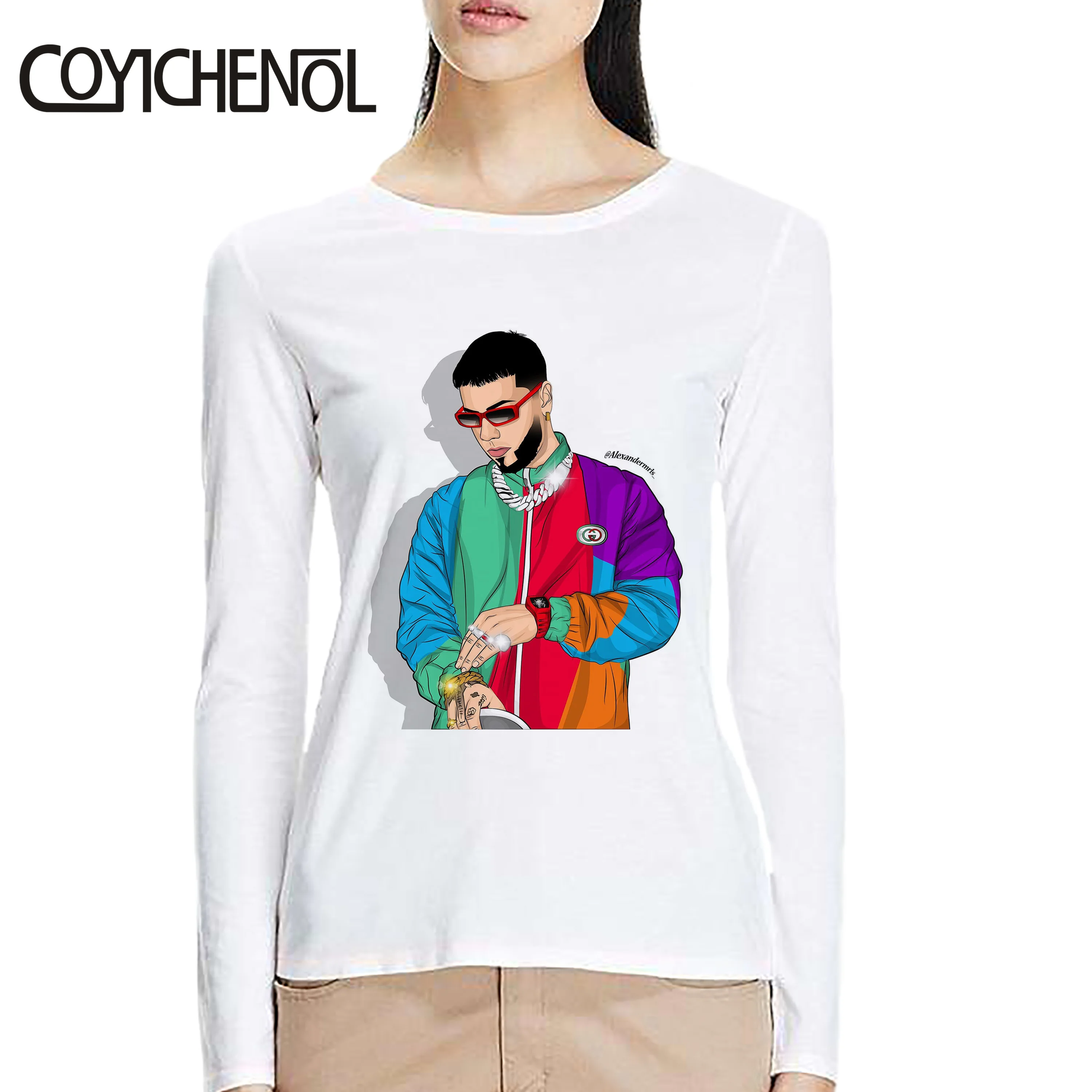 Anuel Aa футболка женская рубашки для мальчиков с длинными рукавами на заказ О