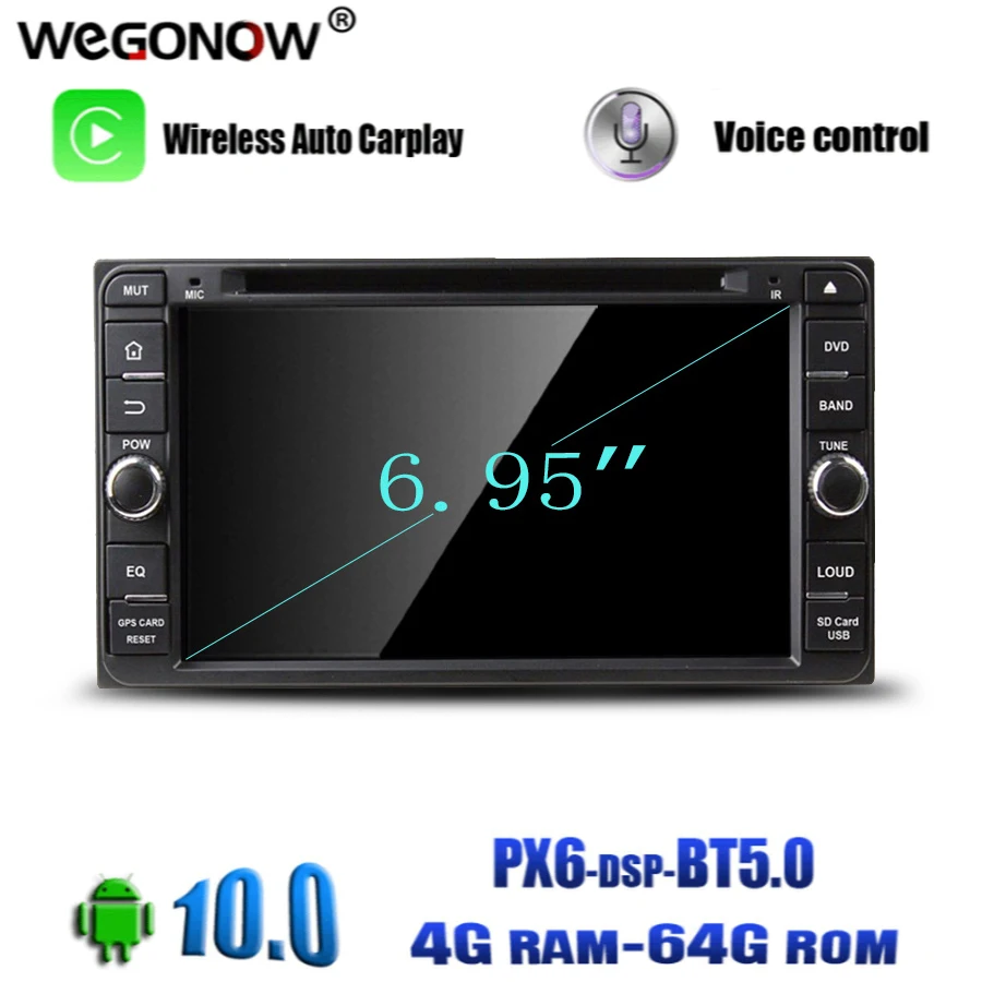 TDA7851 2din Android 10 0 для Toyota RAV4 Corolla Vios Hilux 64 Гб ПЗУ 4 8 ядер автомобильный DVD плеер RDS радио