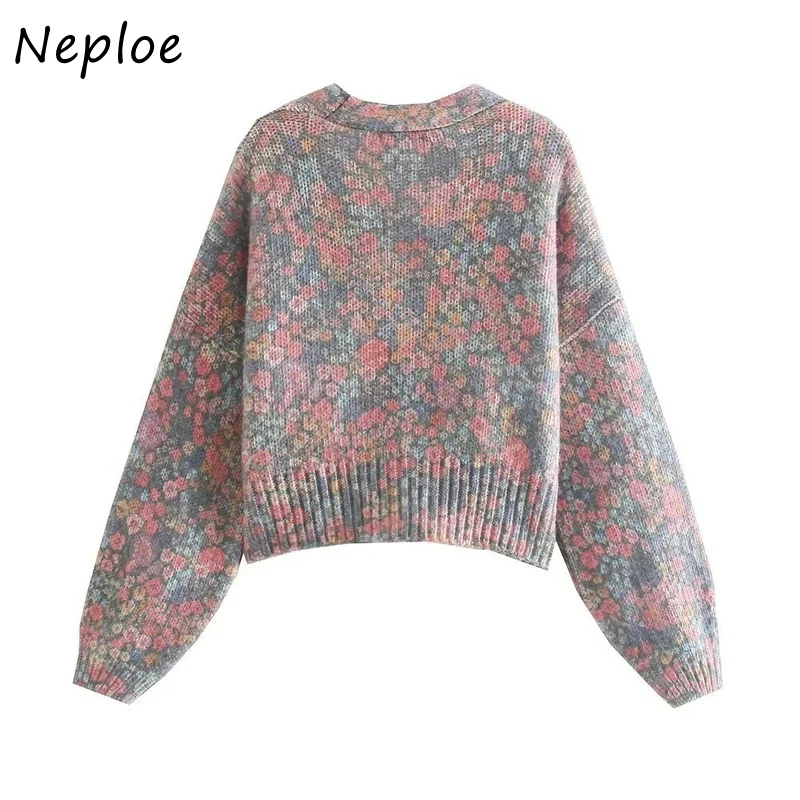 Осенне-зимний Новый Нежный вязаный кардиган Neploe Женский однобортный свитер с
