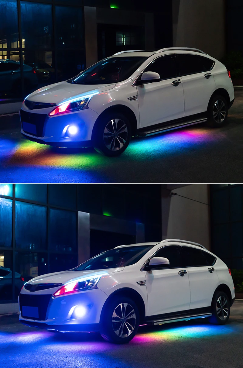 Niscarda 4x DC12V IP65 RGB 5050 SMD музыкальный пульт дистанционного управления RGB Светодиодная лента под автомобильную трубу подсвечивающая днище Система неоновый светильник