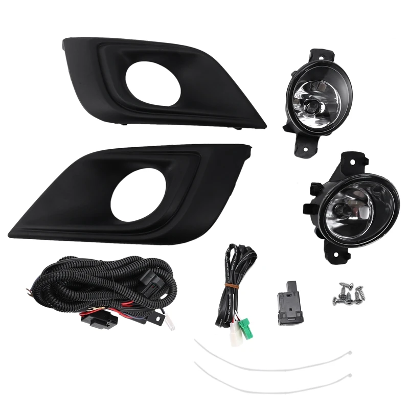 

for Nissan Murano 2015-2018 Front Bumper Fog Light Lamp Assembly Bezel +Wiring +Switch Kit