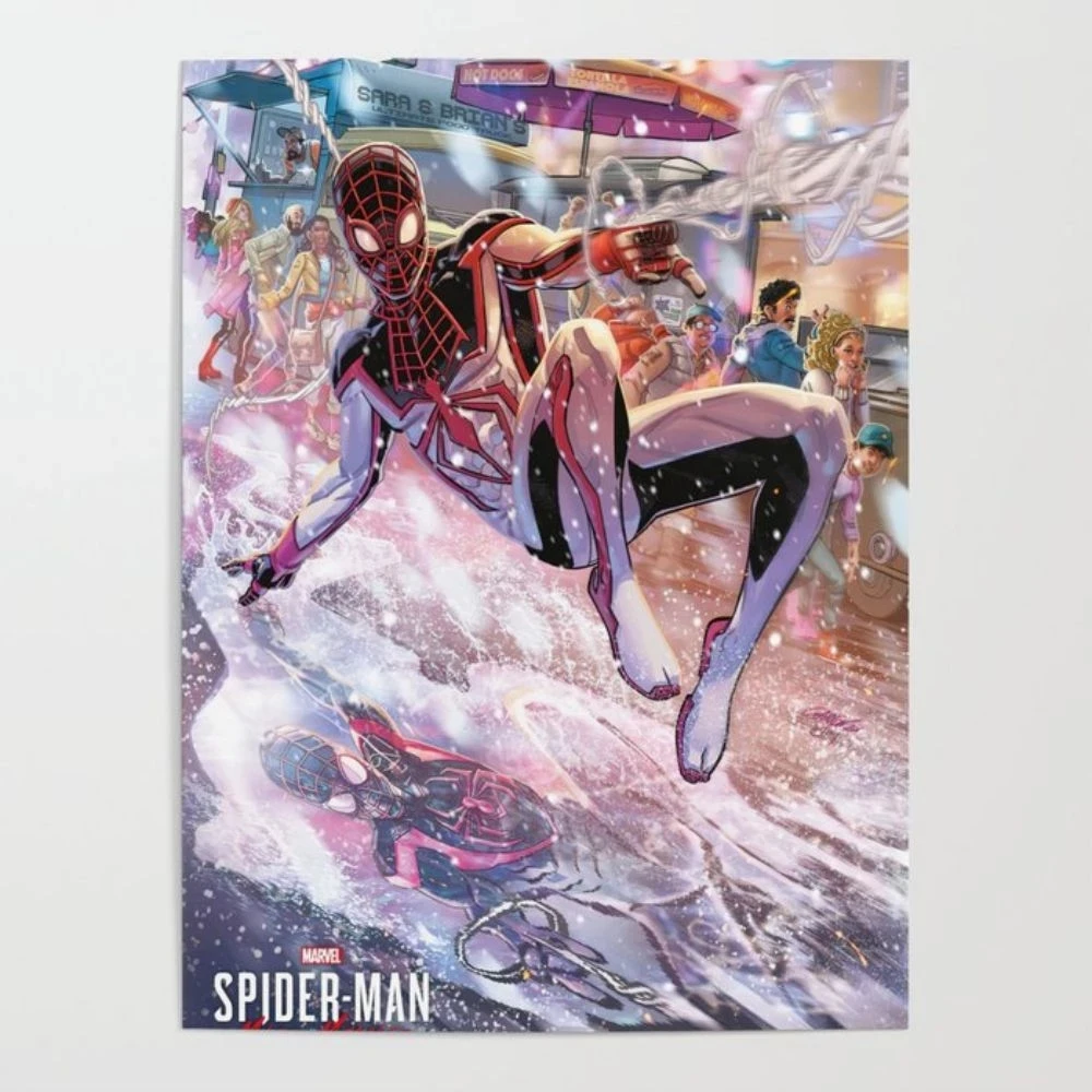 

Painting on Canvas Wall Art Marvel the Amazing Spiderman Graffiti Movie Classic Watercolor Poster Home for Kids Bedroom Decor