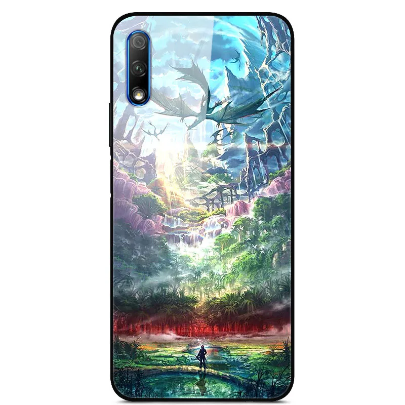 Роскошный чехол для huawei Honor 9X, чехол из закаленного стекла, силиконовый чехол для телефона huawei Honor 9X X9 9 X, чехол s для Honor 9X - Цвет: 44