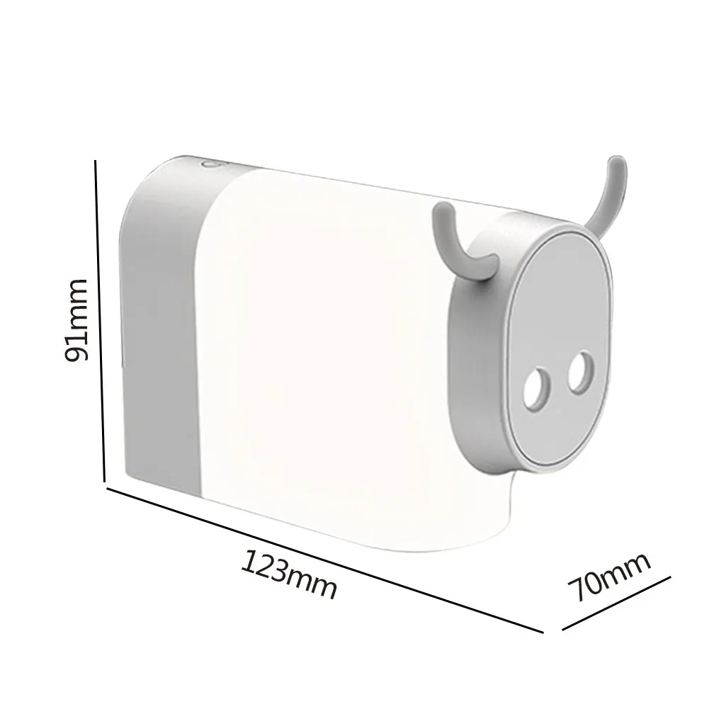 

12 LED USB Rechargeable Animal Cow Design Night Light Children Bedroom Bedside Sleeping Eye Protection Touch Sensor Desk Lamp