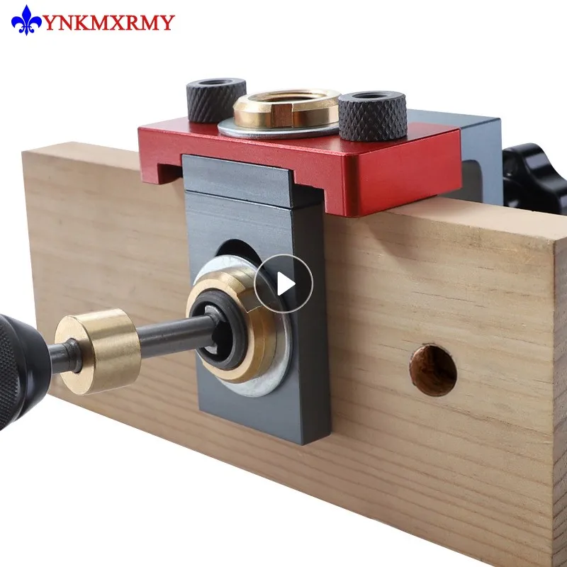 

3 In 1 Pocket Hole Jig Aluminum Alloy Dowel Jig 8/10/15mm Drill Guide Locator Puncher For Wood Board Splicing Woodworking Tool