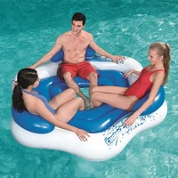for 3 4 people blue yellow orange large inflatable backrest floating island multiple model giant lounger seat circle drift bed
