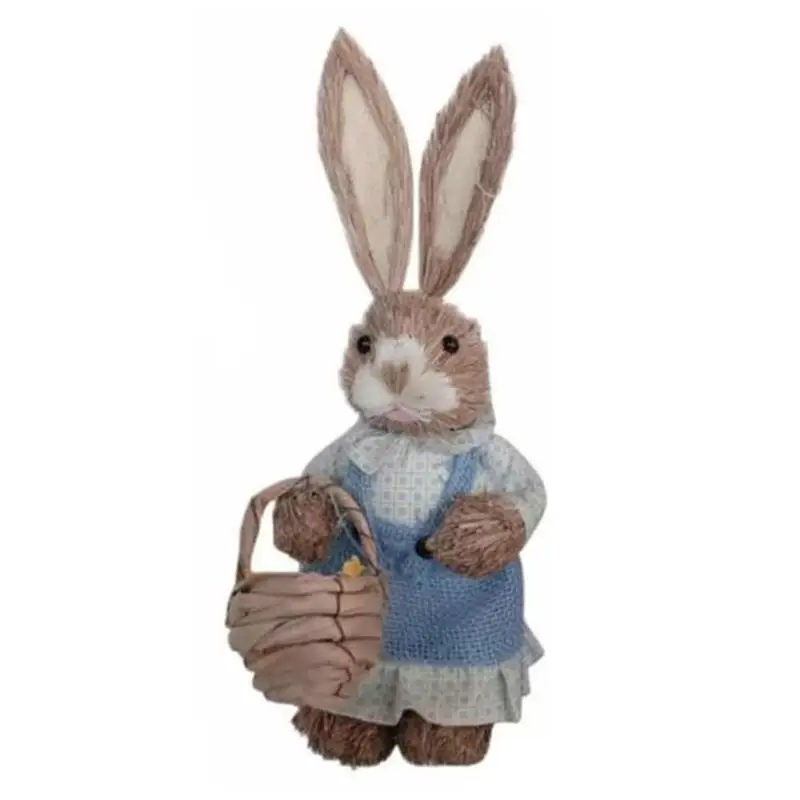 

Artificial Straw Rabbit Home Garden Rabbit Decoration Easter Theme Happy Eggs Supplies Easter Party Decor Hunt Party Filled U9L1