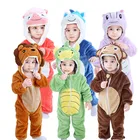 Детская Пижама-кигуруми TUONXYE в виде милых животных, детский костюм для косплея с мультяшными животными, теплый мягкий фланелевый комбинезон, пижама, боди