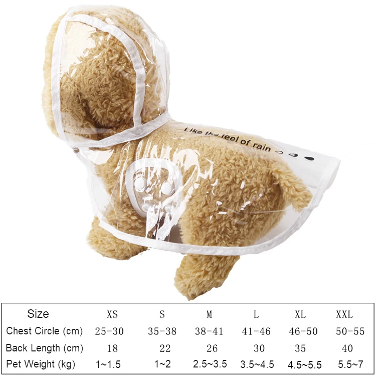 Прозрачный дождевик для собак кошка щенков дождевые пальто Тедди маленькие