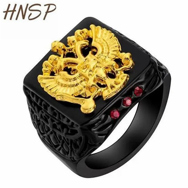 HNSP панк русский двойной головы Орел значок для мужчин модные мужские ювелирные