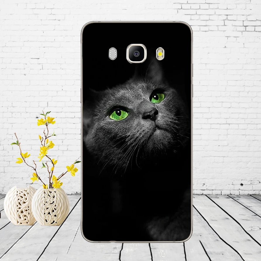 280DD kawaii аниме с изображением черного кота глядя глаза чехол для Samsung Galaxy a3 a5 2017 A6 A8