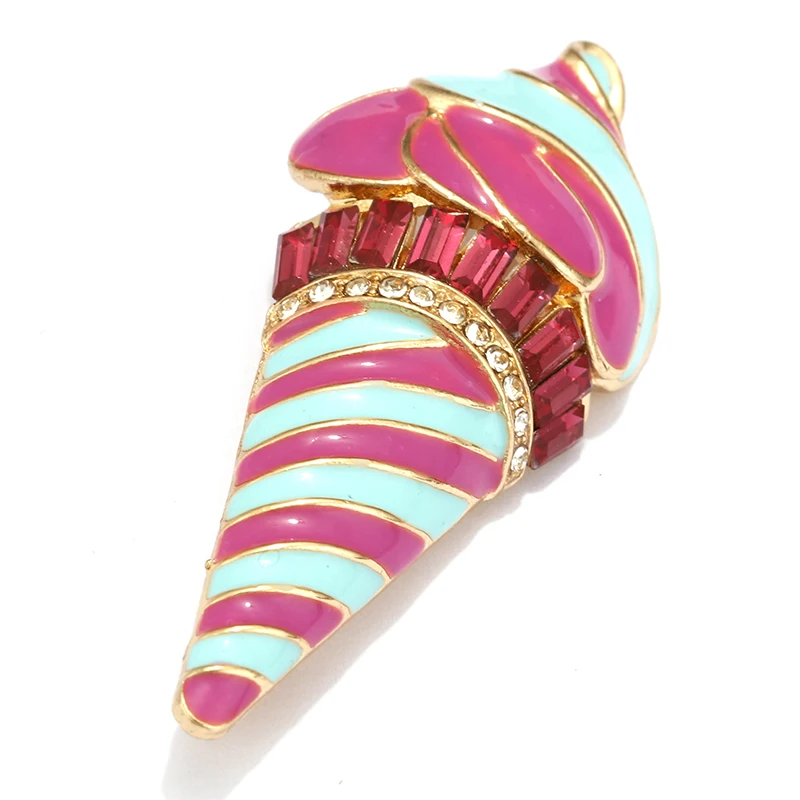 ALLYES милые эмалированные Броши с изображением мороженого в мультяшном стиле