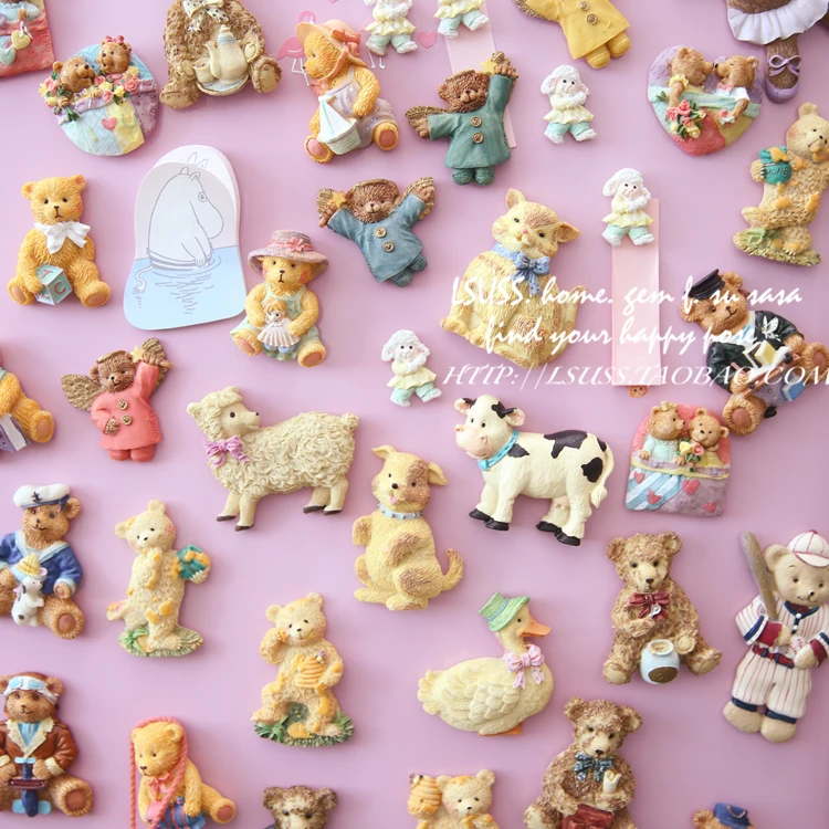 Небольшой Магнит на холодильник с животным ручной росписью смолы блокнот для