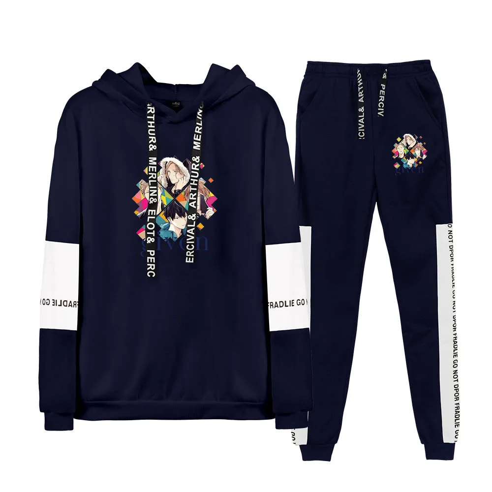 

Yaoi Bl Given Anime Fashion Casual Women Pullovers suit Two pieces sets Girl hoodies sweatshirt Pants suits Lady Streetwear