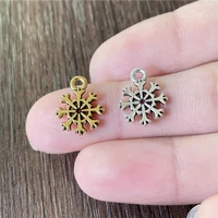 1114mm tibetan silver glossy snowflake pendant diy beaded earrings bracelets necklaces jewelry making supplies accessories