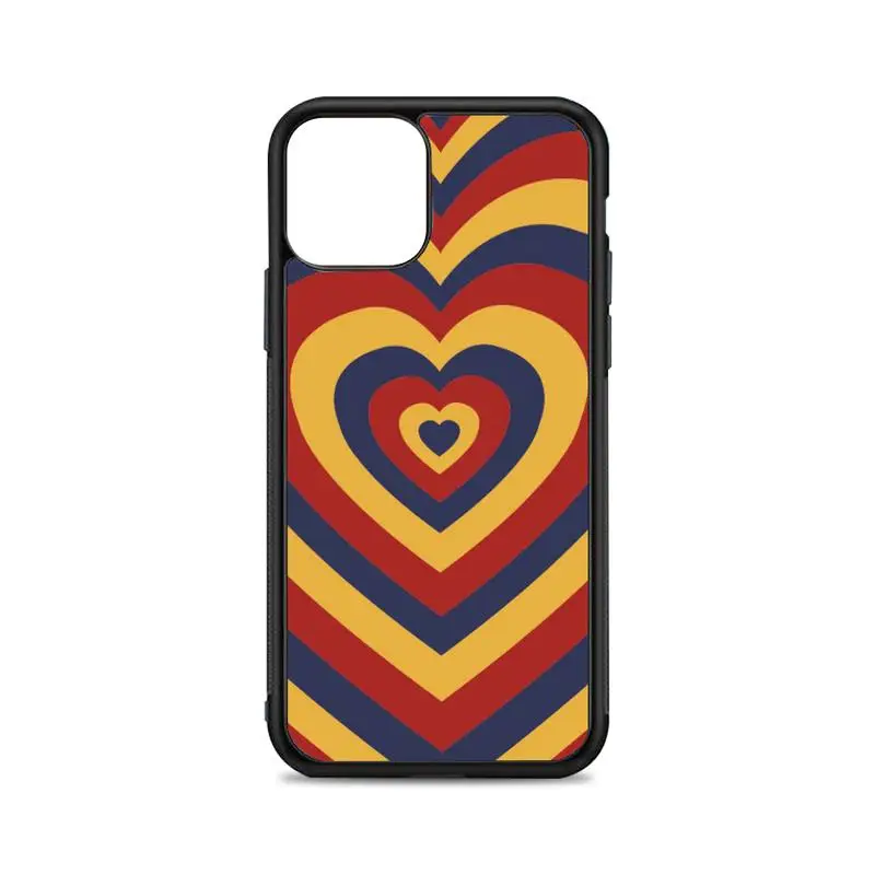 

Dark blue red yellow love heart Phone Case for iPhone 12 mini 11 pro XS Max X XR 6 7 8 plus SE20 High quality TPU silicon cover