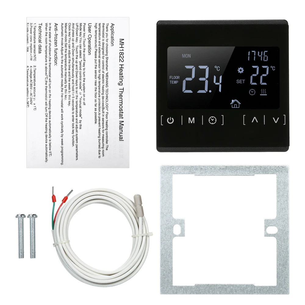

LCD Touch Screen Thermostat Electric Floor Heating System Water Heating Thermoregulator AC85-240V Temperature Controller