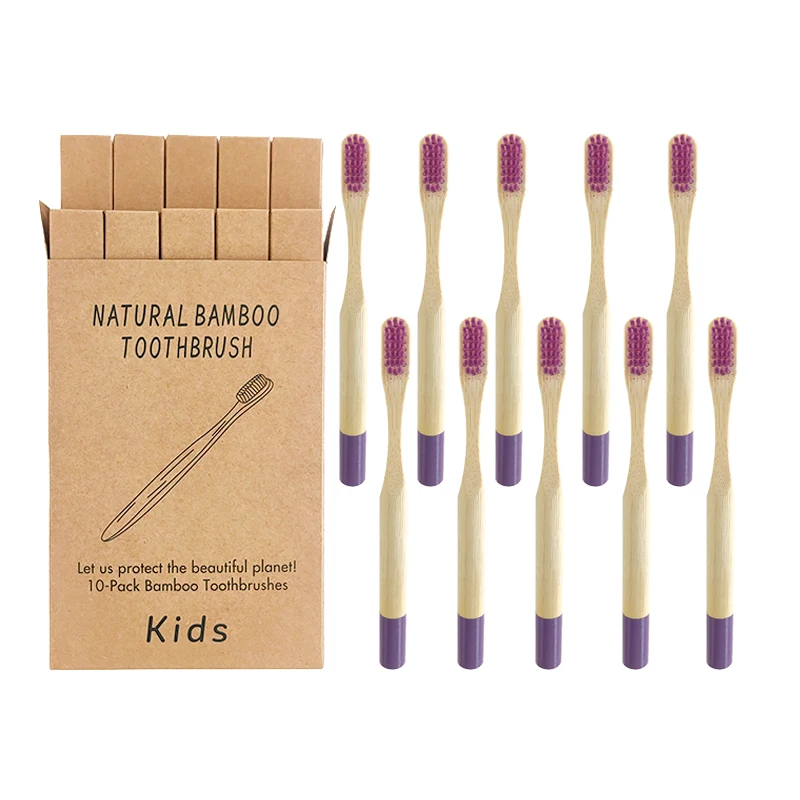 10pcs Children Bamboo Toothbrush For Child Wooden Soft Banister Brushes Charcoal Reusable Small | Красота и здоровье