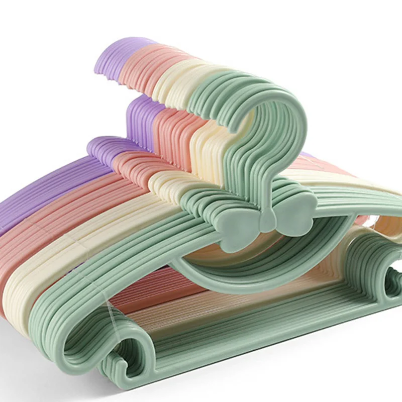 

10Pcs Kids Clothes Hanger Racks Portable Plastic Display Hangers Windproof Children Coats Hanger Baby Clothing Organizer