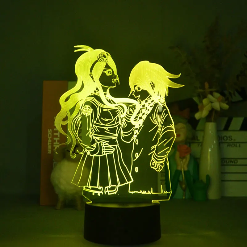 

Новая фигурка аниме Ibuki Mioda и Kokichi Oma 3d лампа для спальни Декор Светильник крутой подарок на день рождения Danganronpa светодиодный ночсветильник