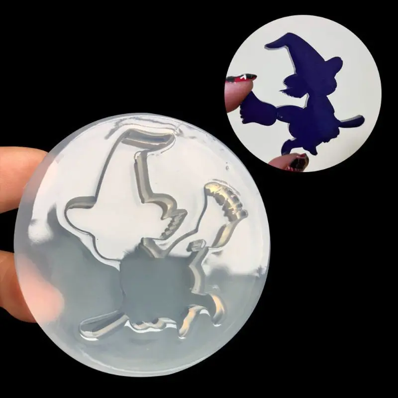 

A2UA Halloween Witch Pendant Mold Epoxy Resin Silicone Mold Jewelry Making Art Craft