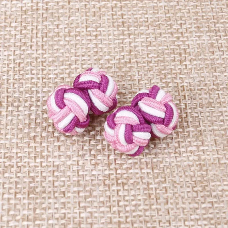 Linbaiway запонки Шелковый узелок Для мужчин классический двойной веревка шарик в