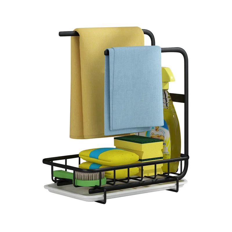 

Железная окрашенная стойка для слива в кухонной раковине, настенная стойка, аксессуары для хранения тряпичной губки, инструменты для орган...