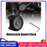 motorcycle handlebar watch quartz luminous clock waterproof aluminum alloy bike watch for 22 25mm handlebar black