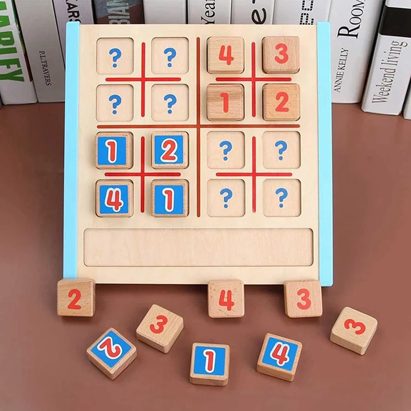 Деревянная настольная игра Sudoku с выдвижным ящиком-Математическая головоломка