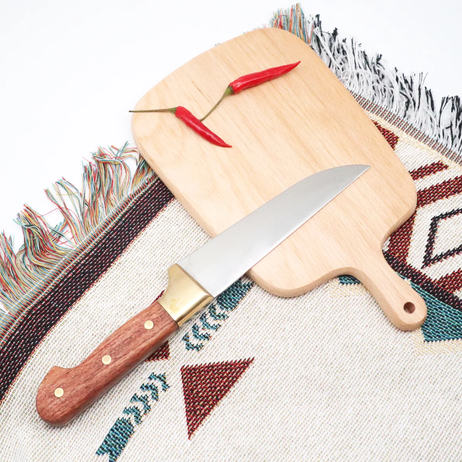 6 дюймовый кованый медный нож шеф повара для нарезки деревянной ручкой из