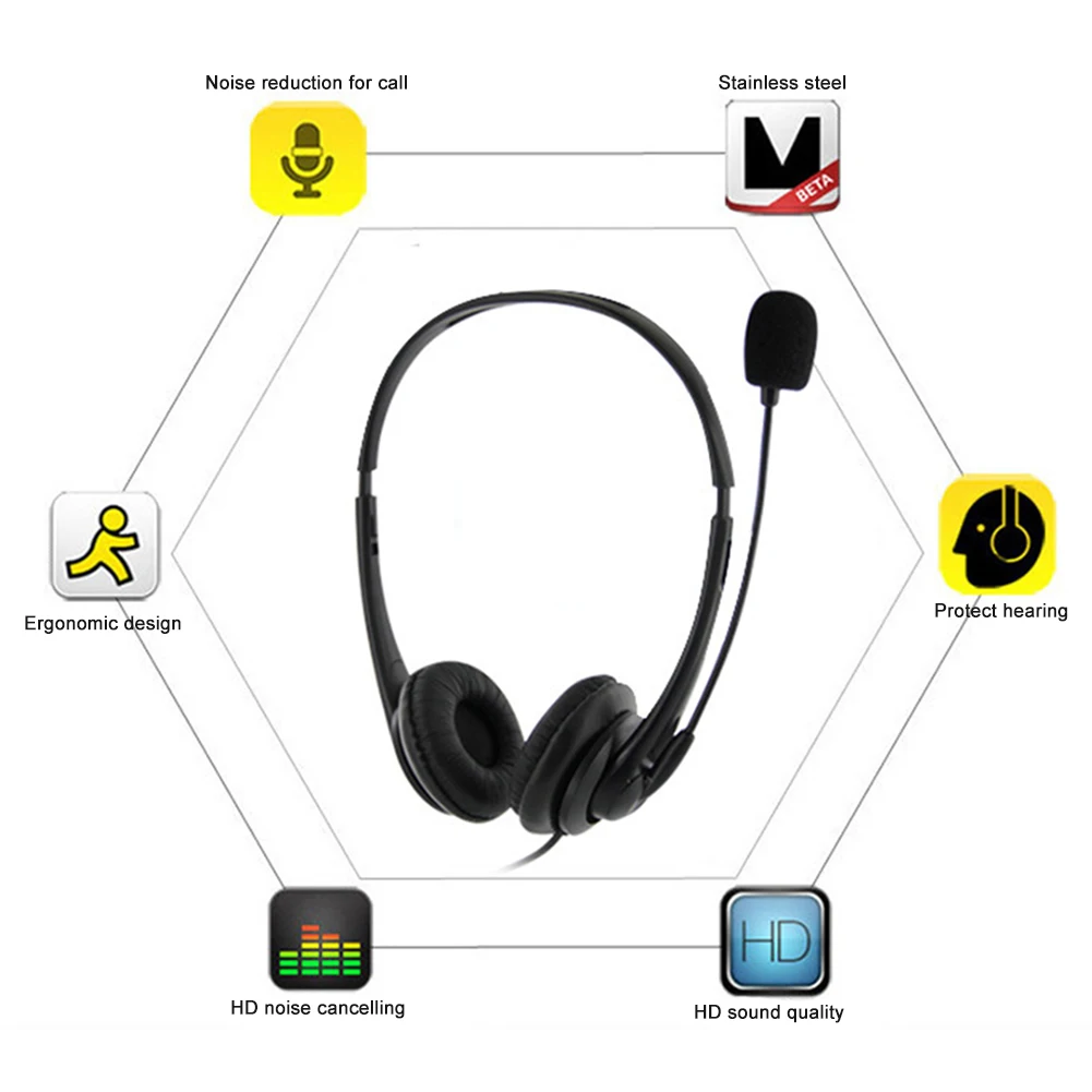 USB телефонная/Компьютерная гарнитура с микрофоном шумоподавлением и регулятором