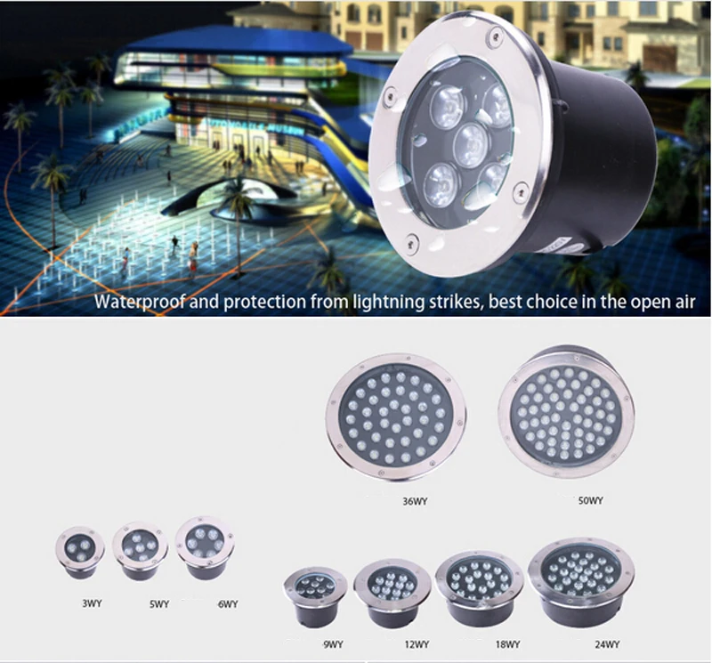 

20pcs/lot 5W AC85-265V LED Underground Light IP68 Buried Recessed Floor Outdoor Lamp Terraza Grondspot Stairs