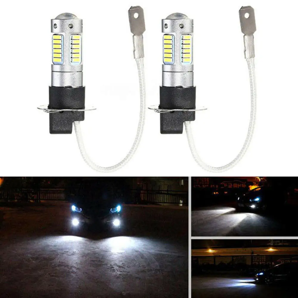 Светодиодсветодиодный высокой мощности H3 4014 30 SMD 2 шт. белая лампа для