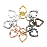 5pcslot peach heart shape metal lobster clasp hooks key ring connectors for diy keychain jewelry making supplies accessories