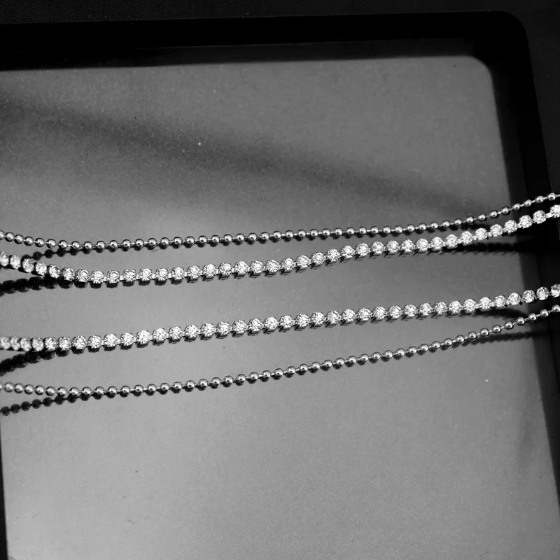 

Necklacebijoux acier inoxidable Net Red Double Rhinestone Clavicle Chain Necklacefree shipping itemsvintageaccessoires